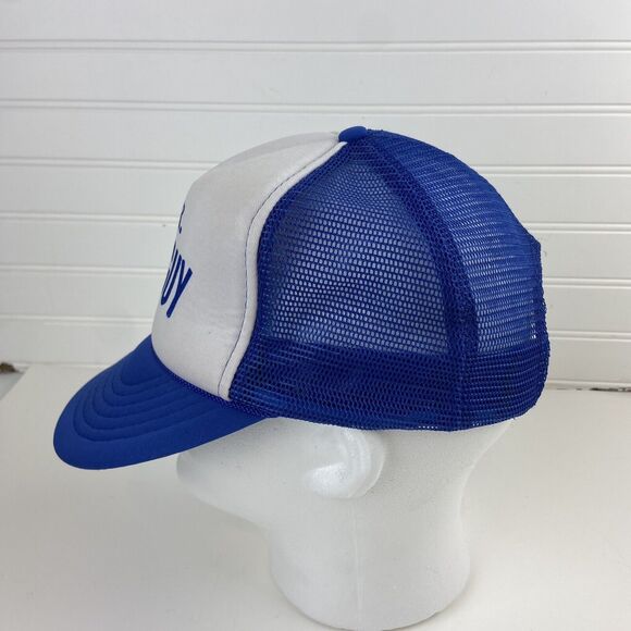 Vintage Foam Mesh Rope Snapback Trucker Hat Blue White Mr. Nice Guy Cap - Picture 2 of 9
